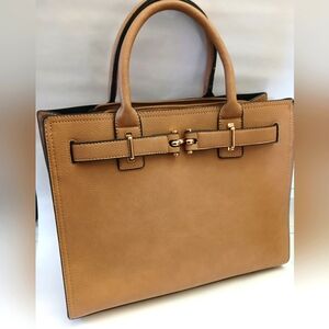 Tan Leather Tote Bag